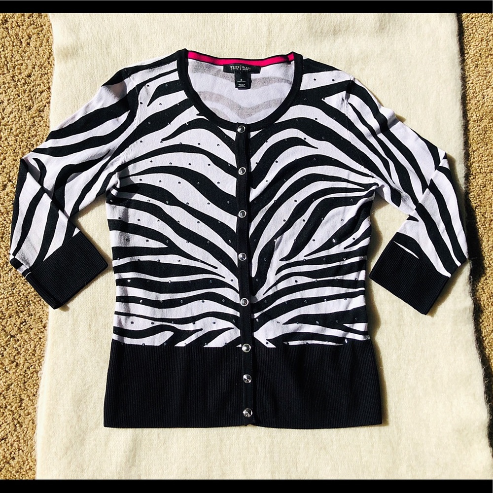 White House Black Market Zebra Print Cardigan